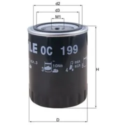 Ölfilter MAHLE OC 199 für Renault Rapid Clio I