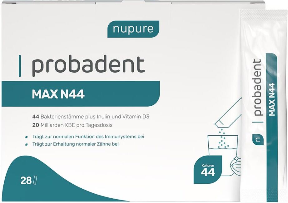 Nupure Probadent Max N44 & Vitamin D3 Pulver 28stk