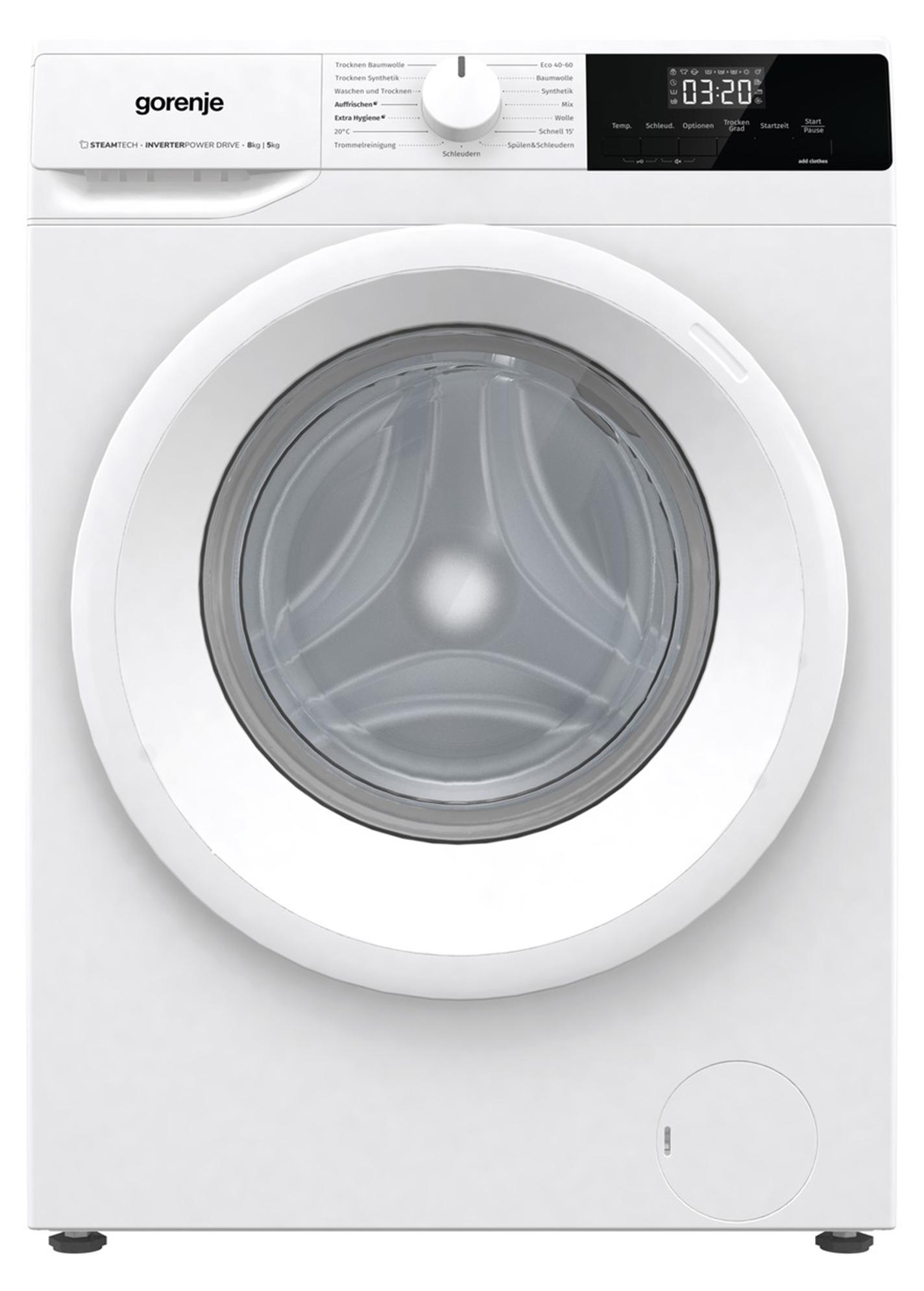 Gorenje W3D2A854ADPS/DE Waschtrockner, 8 kg Waschen, 6 kg Trocknen, LED Display, weiß