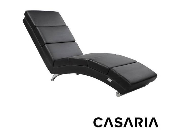 Méridienne London Chaise de relaxation Chaise longue d'intérieur design Fauteuil relax salon noir