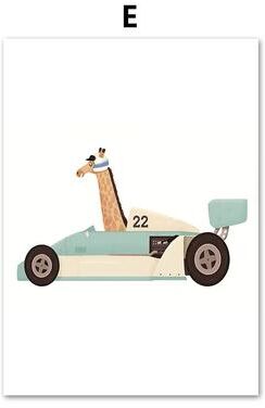 Inspired Living Playful Safari Animal Canvas Wall Art For Kids Nursery & Bedroom 20x25 Cm No Framed e