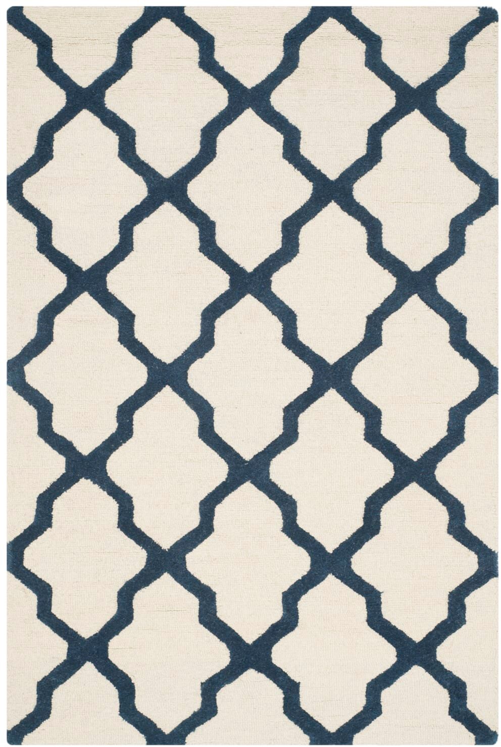Safavieh Tapis treillis en laine blanc/bleu, 122 x 183 cm Bleu 183x1x122cm
