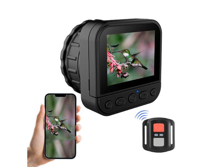 Caméra oculaire 64MP 4K HD pour l'observation des oiseaux, télescope astronomique avec caméra vidéo et application WIFI