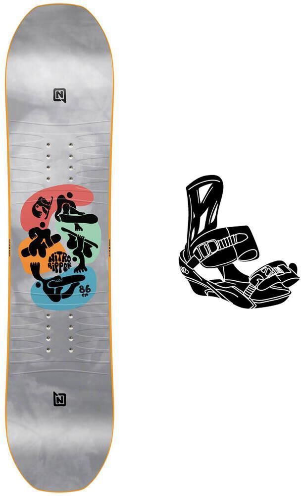 Nitro  - Pack Planche Snowboard Ripper Kids - 96 + Micro Black - Planche Snowboard