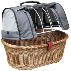 KLICKfix Tierkorb Doggy Basket zur Festmontage am Gepäckträger, inkl. Wetterschu...