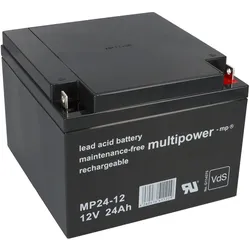 Multipower MP24-12 AGM Bleiakku 12V 24Ah M5 Schraubanschluss für USV, Notstrom & Sicherheitstechnik