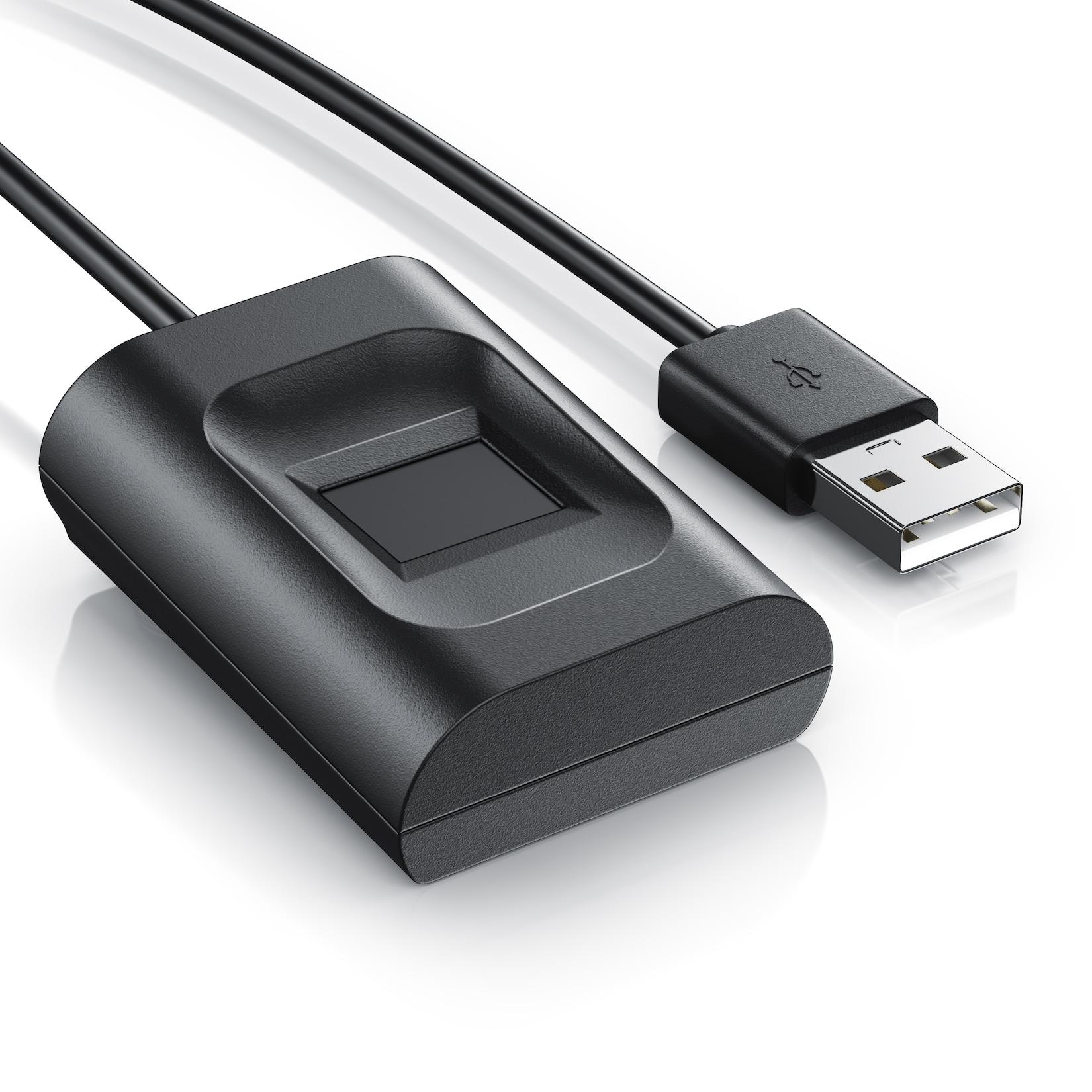 CSL USB-Fingerabdrucksensor, Fingerprint-Scanner, bis 10 IDs, Plug & Play, Windows 8-11, für Login & Sicherheit