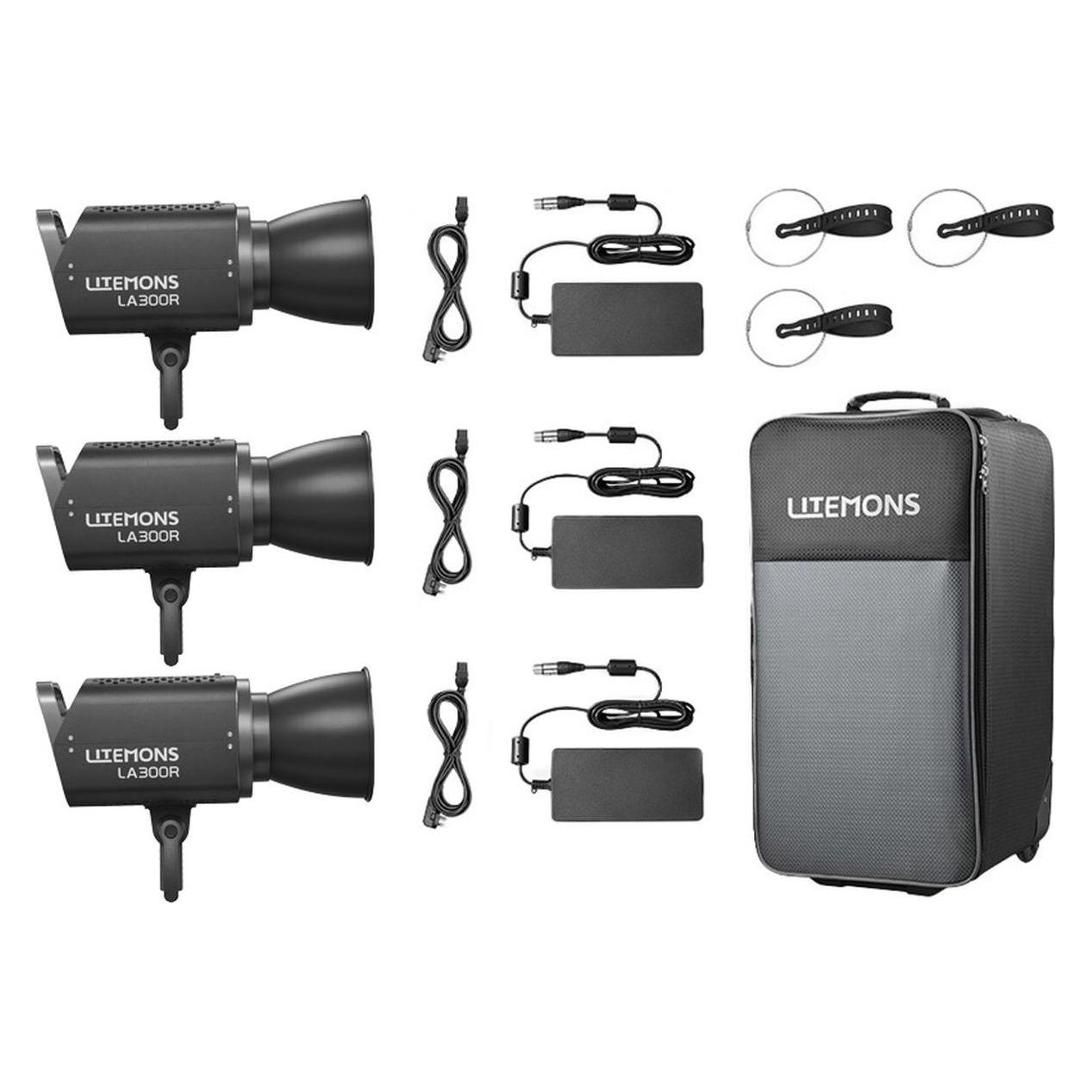 Godox Litemons LA300R RGB LED Video Light 3 light kit (Black) (Videoleuchte) (D299651)