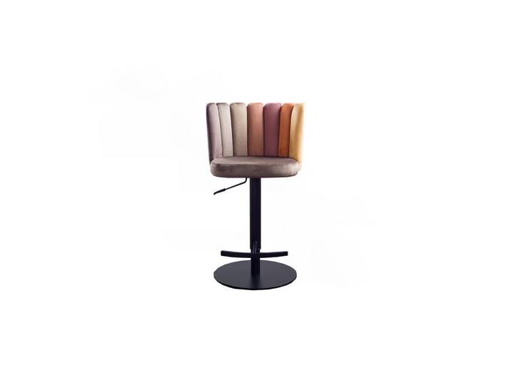 Kawola Barhocker Jada Braun Velvet Höhenverstellbar, Drehbar (360°) (1er-Set), 55x85x53 cm, Esszimmer, Barmöbel, Barhocker