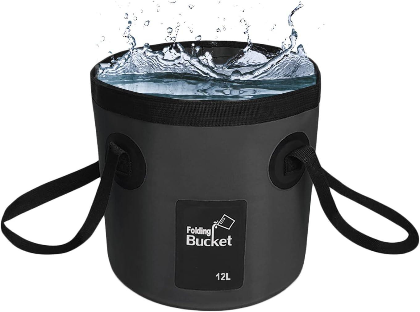 Merkloze Vouwbare Emmer 12 L, Zwart