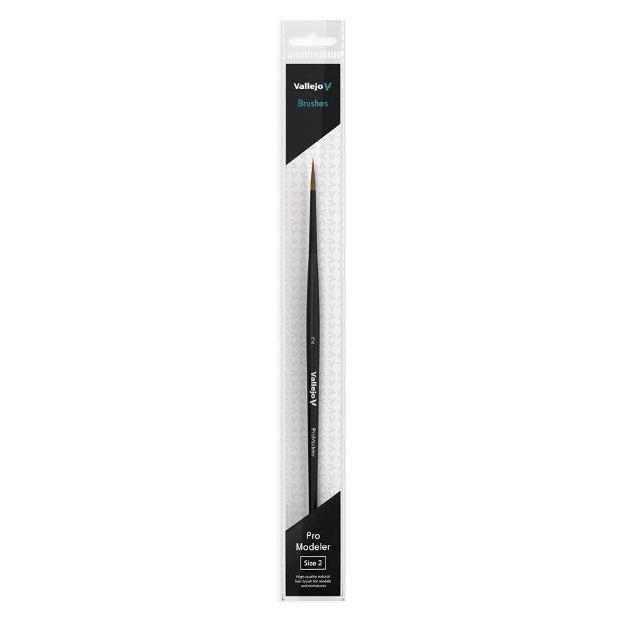 Vallejo Brush / Pro Modeler - Natural Hair Round Brush No. 2 (20 mm) (B01002)