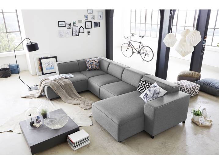 Wohnlandschaft OTTO HOME Bulky U-Form , grau, B:324cm T:195cm, Sofas, Wohnlandschaft, in U-Form und XXL Sitzfläche, modular aufgebaut