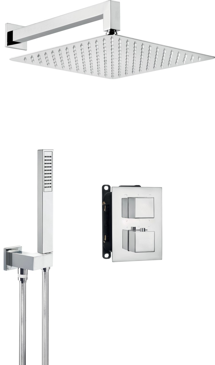 Neuesbad Unterputz Duschtermostat-Set eckig, chrom NB1DEBXYZ0EAT1