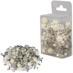 Rayher Perlen-Set Glasperlenmix mit Effektperlen weiß