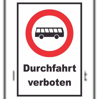 HB-Druck Durchfahrt verboten Bus Schild A5 (148x210mm)