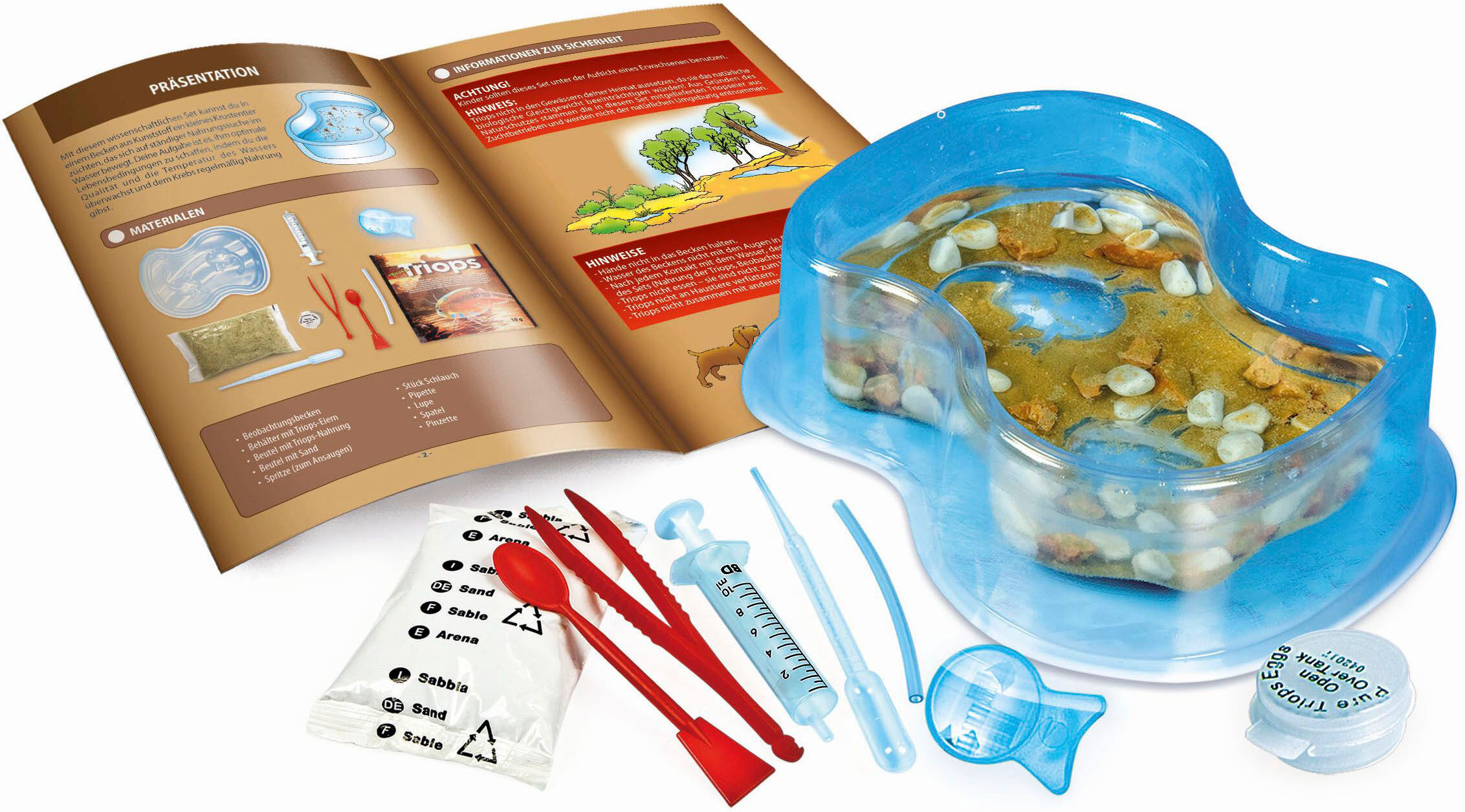Experimentierkasten CLEMENTONI "Galileo, Original Triops Starter-Set", bunt (weiß, neutral), Experimentierkästen, Kinder, Experimentierkasten, Made in Europe