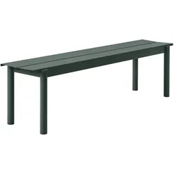 Muuto Linear Steel Gartenbank, 170 cm, dunkelgrün