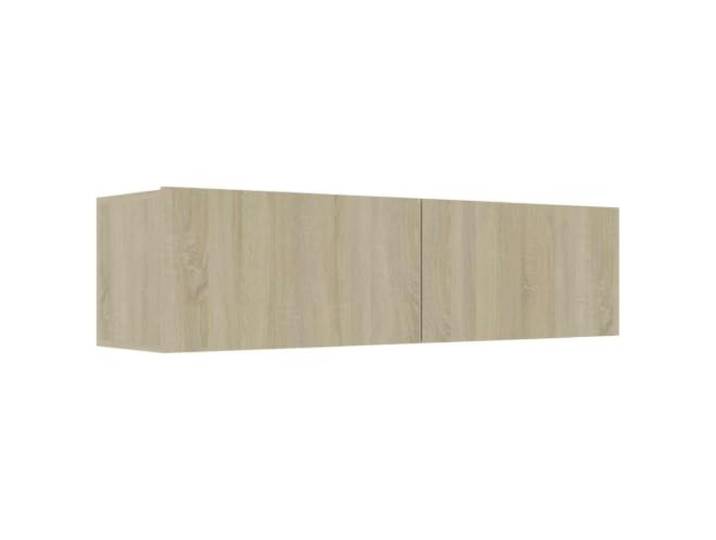 GKHPYURE TV-Schrank Eiche Sonoma 120 x 30 x 30 cm Holz mehrschichtig Wandmontage, 2 Schiebetüren, Kapazität 60 kg, einfache Reinigung