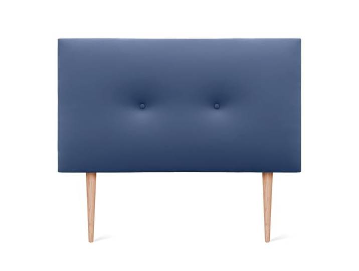 DHOME Kunstleder oder Acualine Stoff Kopfteil einfarbig mit Knöpfen MIT Beinen HIGH Range gepolstertes Luxus Kopfteil Bett (Kunstleder Blau, 95x105cm (Betten 80/90))