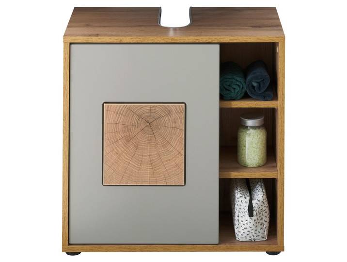 Waschbeckenunterschrank Greece B: 60 cm Eiche Dekor/Grau