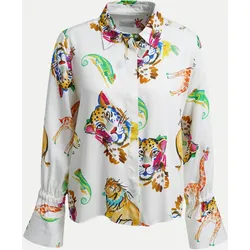 Bluse mit Allover-Print Mehrfarbig 38