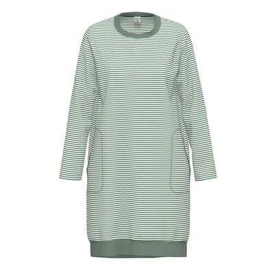 Nachthemd AMMANN "Damen Nachthemd 1/1 Arm Women Nightwear", Damen, Gr. 38, N-Gr, grün (balsam grün), Basic, gerade, Rundhals, Gerade, Kleider Nachthemd