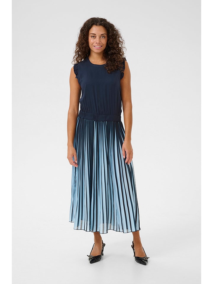 CULTURE Kleid in Dunkelblau/ Hellblau - XXL