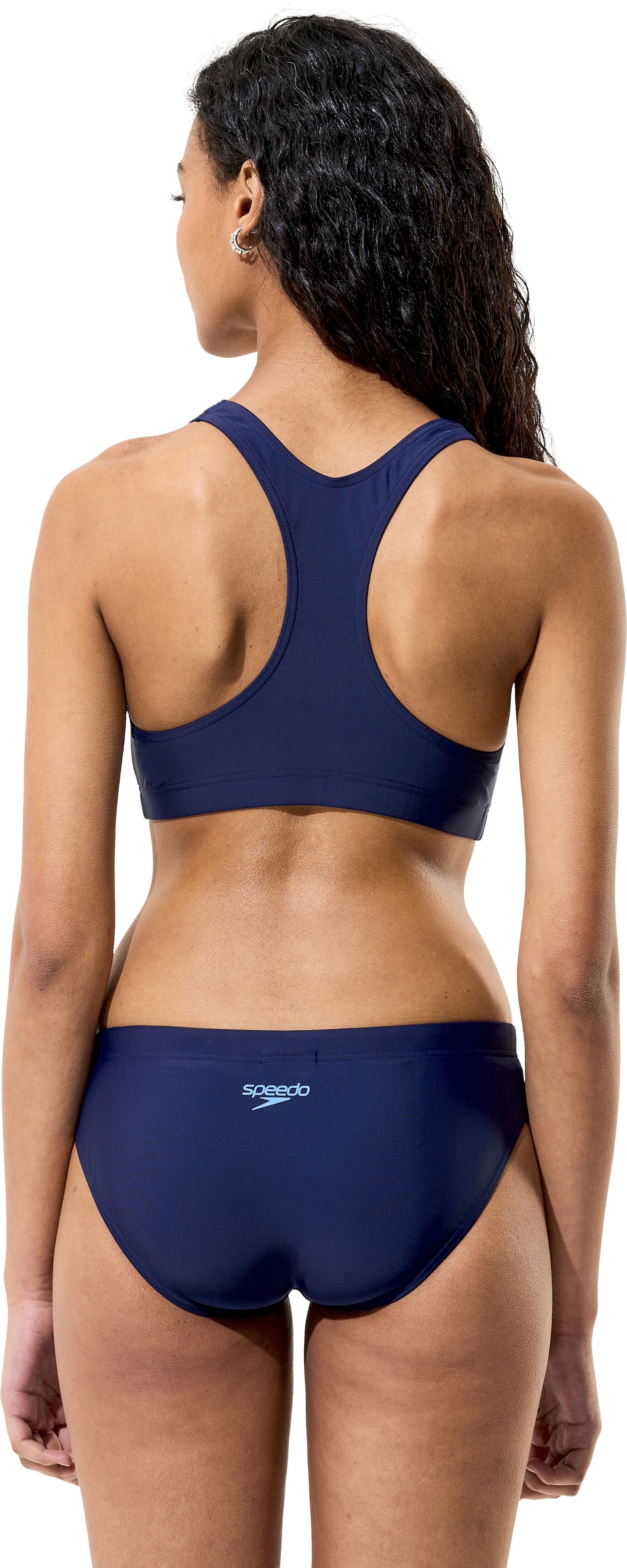Bustier-Bikini SPEEDO "CLRBLCK SPLCE 2.0 2PC BLU/LTBLU", Damen, Gr. 44, N-Gr, blau (blu, ltblu), Microfaser, Obermaterial: 80% Polyester, 20% Elasthan, Bikini-Sets Bustier-Bikini, schnell trocknend blu, ltblu 44, N-Gr