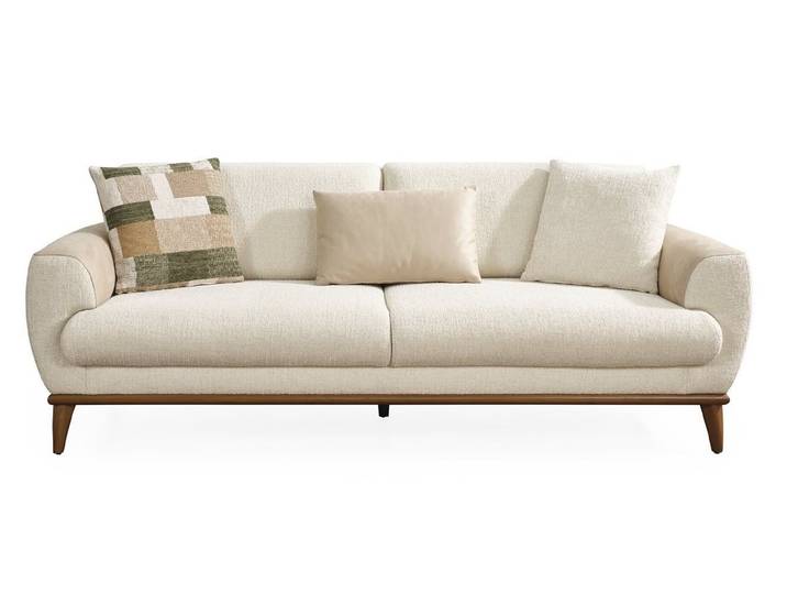 JVmoebel 3-Sitzer Sofa 3-Sitzer Moderner Stil Weiß Bequem Schick Polstergarn Luxuriöse, 1 Teile, Bequem und schick