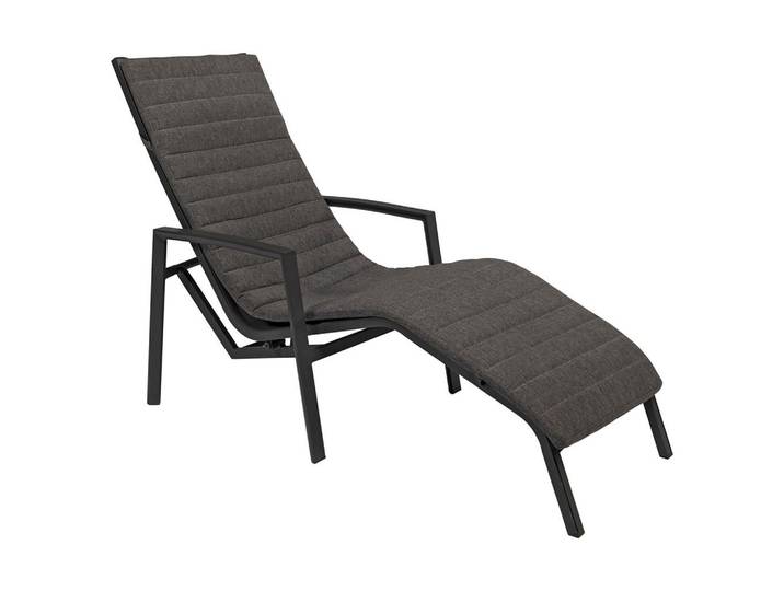 Tierra Outdoor Gartenliege, Anthrazit, Metall, Füllung: Komfortschaum, 55x69x180 cm, Rückenlehne verstellbar, Gartenmöbel, Gartenliegen, Sonnenliegen