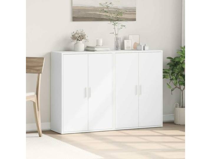 KTHLBRH Anrichte 2 Stück, weiß, 60 x 31 x 84 cm, mehrschichtiges Holz Großer Stauraum für Zeitschriften und Bücher, obere Ablagefläche für Gegenstände, maximale Traglast 90 kg pro Stück