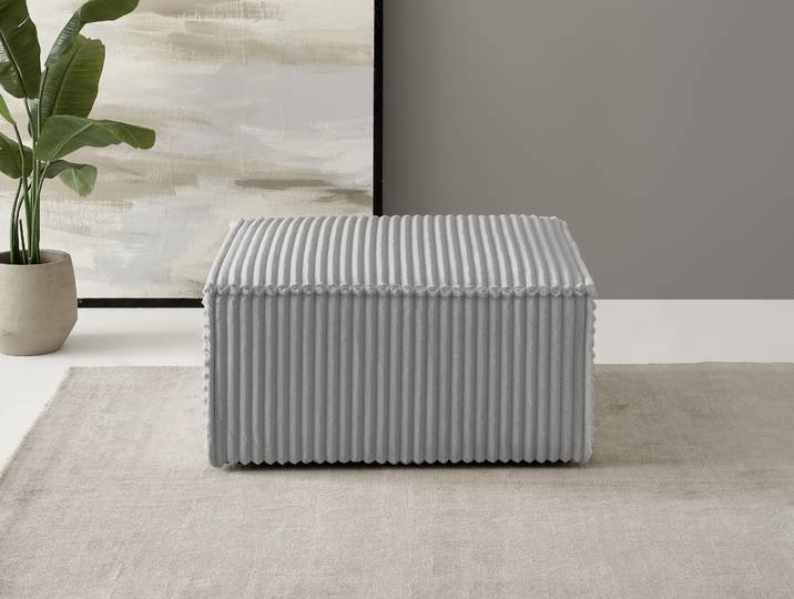 Hocker GOODPRODUCT FINNLEY Cord, Polsterhocker kombinierbar mit der Serie FINNLEY , grau, B:80cm H:42cm T:80cm, Bezugstoff 100% PES ;Gramatur 400g/qm +/- 5%, Hocker, Hocker, passend zum Loveseat der Serie Finnley