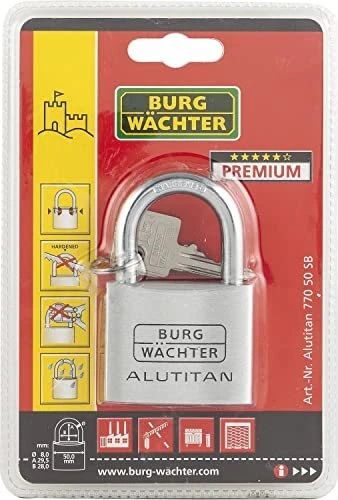 BURG WÄCHTER Vorhängeschloss ALUTITAN 770 30 silber, 1 St.