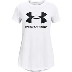 UNDER ARMOUR Mädchen Kurzarm Live Sportstyle Graphic SS, Größe L in Weiß Weiß