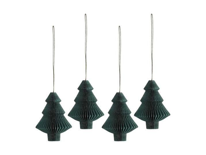 Scandi Living Tree kerstballen 4-pack Forest Green