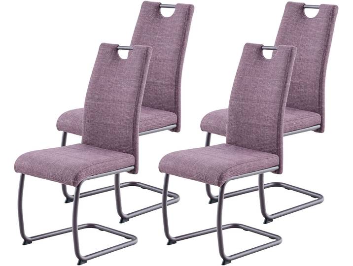 Freischwinger HELA FLORENZ , lila (wildberry, wildberry, wildberry), B:43cm H:97,5cm T:61cm, Metall, Polyester, Stoff, Stühle, Freischwinger, Rundrohrgestell Matching Colour, gepolstert, mit Griff