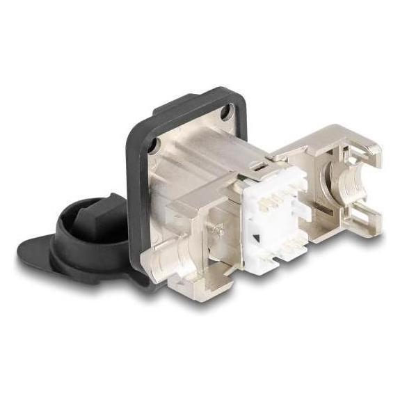 Delock D-Typ RJ45 Einbaubuchse mit LSA Anschluss Cat.6A STP (STP, CAT6a) (67063)