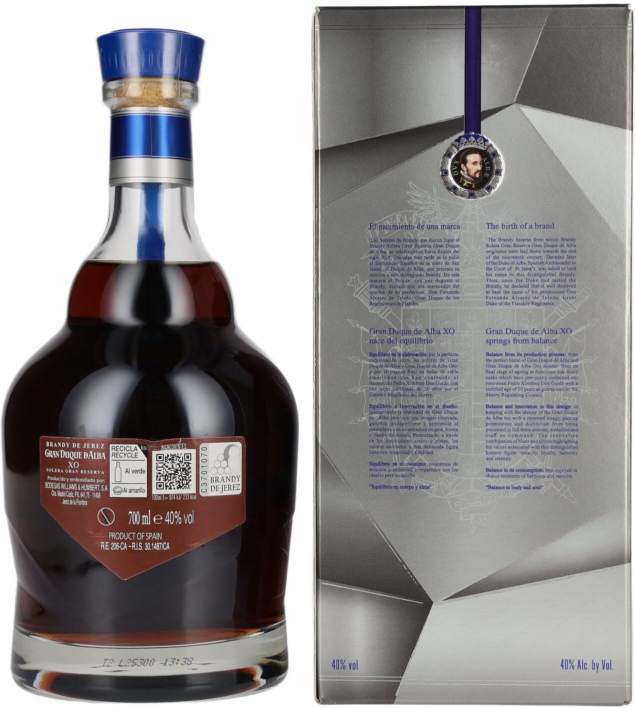 Gran Duque D'Alba Weinbrand Gran Duque d'Alba XO 40% Vol. 0,7l in Geschenkbox