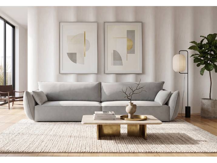 Designer Sofa 4 Sitzer Nuvola in Samt - Blau - Samt - Luxusbetten24