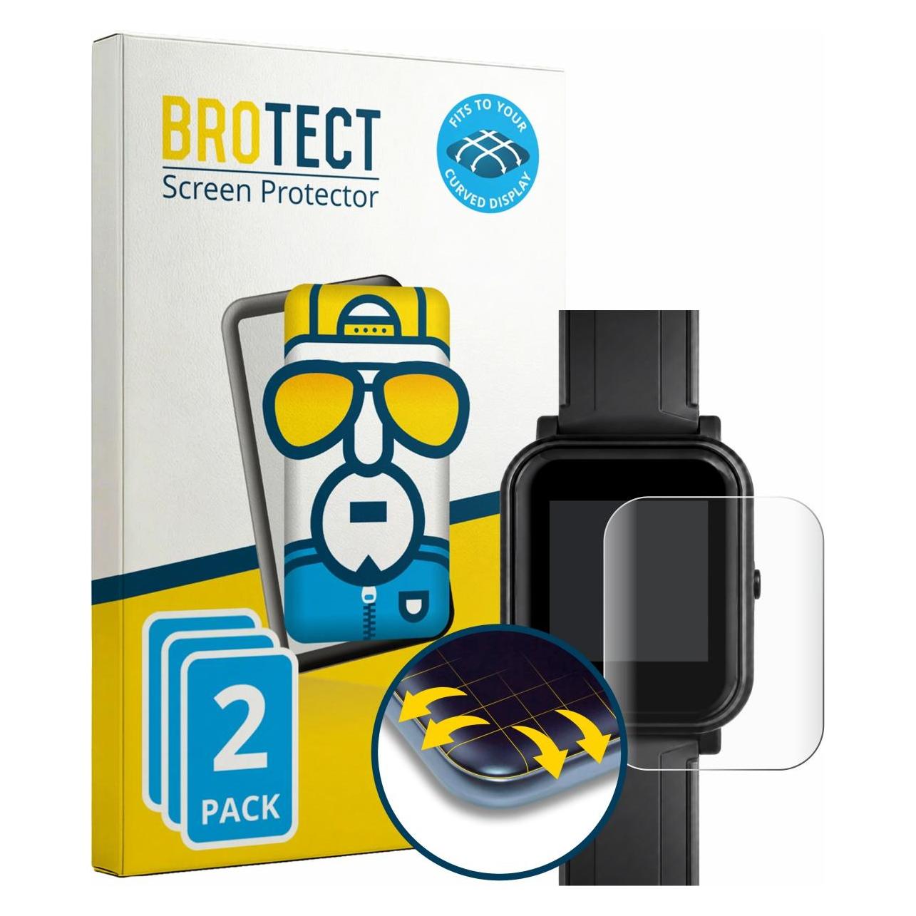Brotect Fullscreen für Bangle.js 2 Schutzfolie Displayschutz Folie Klar Transparent (5162337)