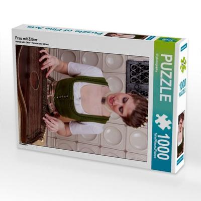 CALVENDO Puzzle Frau mit Zither | 1000 Teile Lege-Größe 64x48cm Foto-Puzzle für glückliche Stunden