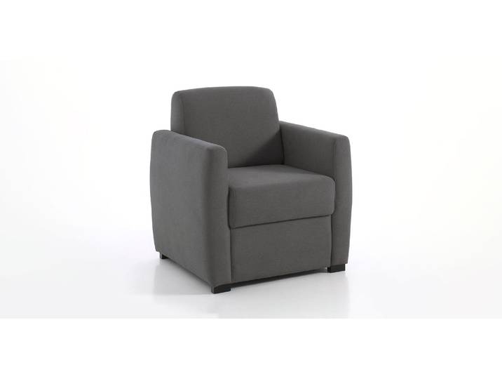 CHARLY - Fauteuil coffre - Velours, Gris souris
