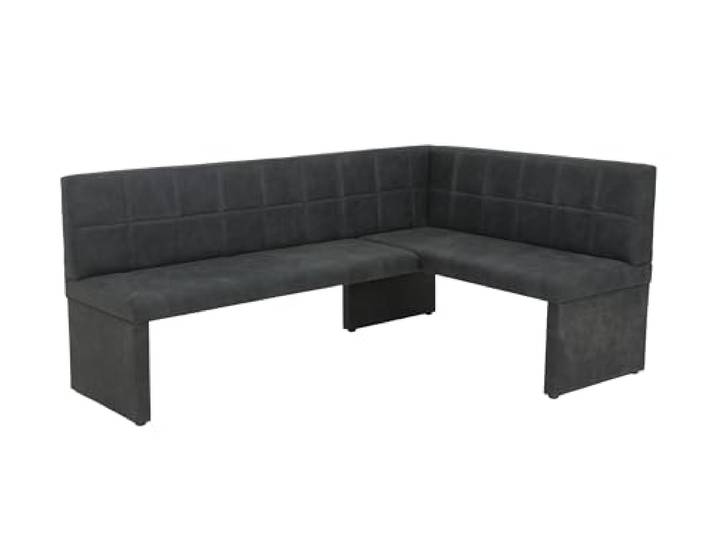 Hela Tische, Eckbank Sitzbank Melanie, Bezug Microfaser Vintageoptik Anthrazit, Langer Schenkel Links, B200x140xH90cm