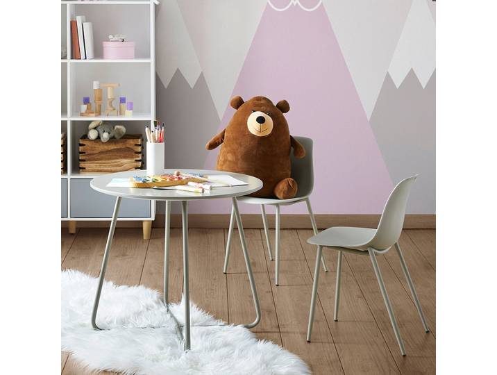 Kindersitzgruppe Casey Hellgrau Kunststoff/Metall