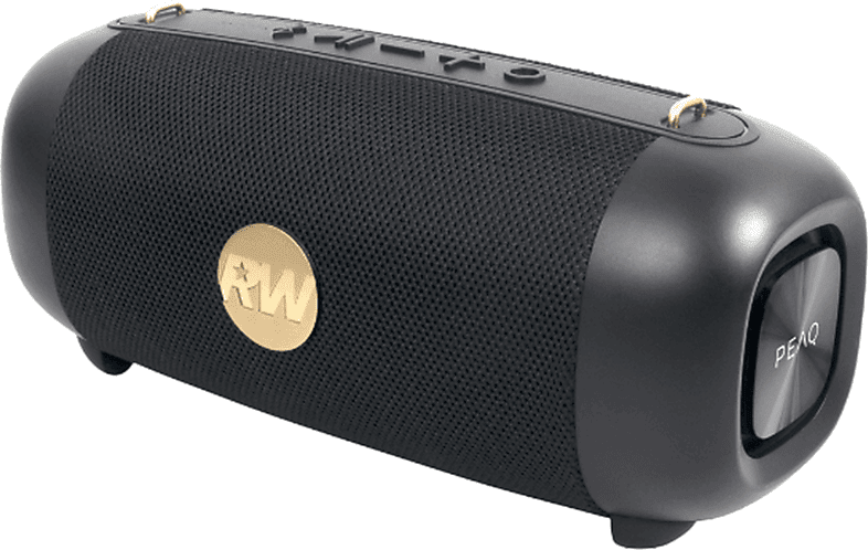 Altavoz bluetooth - PEAQ PPA 405-RW, 2x 10W, 4.5h Autonomía, IPX5, Edición Robbie Williams, Negro