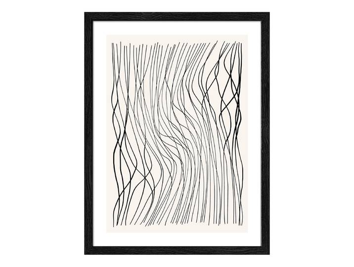 Holzbild Lines and Shapes Typ E Floatglas, MDF Schwarz/Beige 33 x 43 x 1cm
