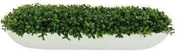 Creative Labs UV Rated Outdoor Boxwood Arrangement in a Fiberstone Planter - Green