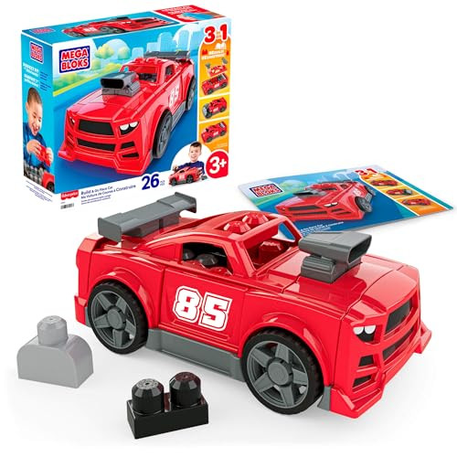 Fisher-Price MEGA BLOKS 3-in-1 raceauto bouwspeelgoed met 26 bouwstenen