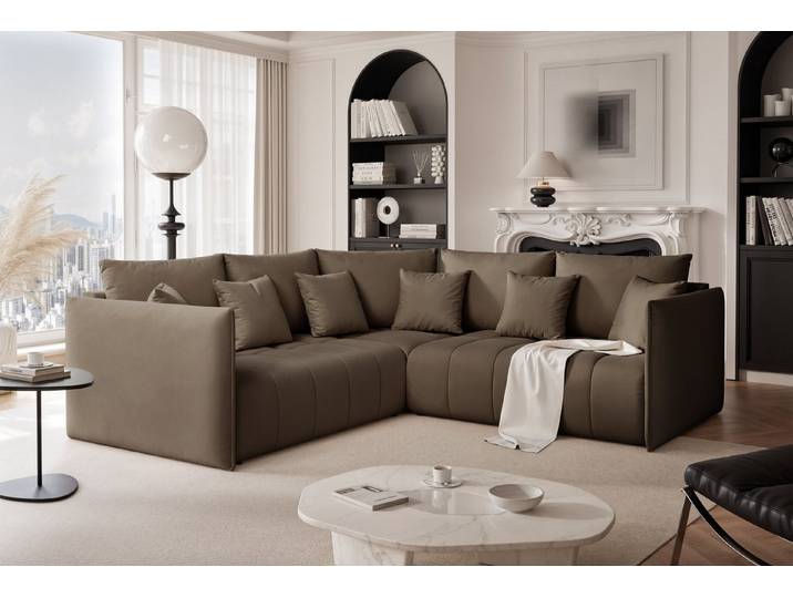 yourhouse24 Ecksofa OLIMPIA Universell stellbar (235 cm) mit Schlaffunktion & Bettkasten