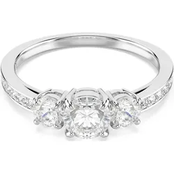 Swarovski Stilla Attract Ring, Rundschliff, Weiß, Silberfarbenes Finish 5655713